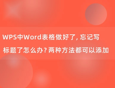 WPS中Word表格做好了，忘记写标题了怎么办？两种方法都可以添加